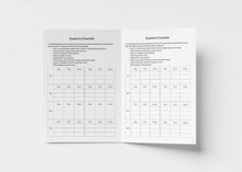Load image into Gallery viewer, Open Equipment maintenance log on white background