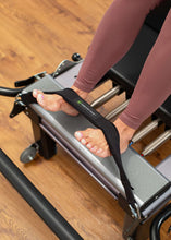 Load image into Gallery viewer, padded footstrap for reformer exercises | caption::Long Footstrap on Allegro Reformer