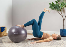 Load image into Gallery viewer, Burst-Resistant Fitness Ball in use - dark gray