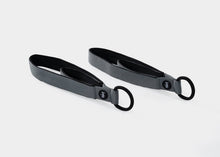 Load image into Gallery viewer, Pair of charcoal-colored padded premium reformer loops.