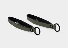 Load image into Gallery viewer, Olive-colored padded loops designed for comfort during reformer workouts.