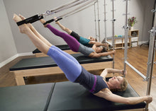 Load image into Gallery viewer, Pilates class using the tower retrofir kit for the Studio Reformer
