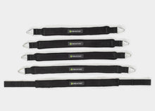 Load image into Gallery viewer, Black padded foot straps for Pilates exercises. | caption::Padded Footstraps
