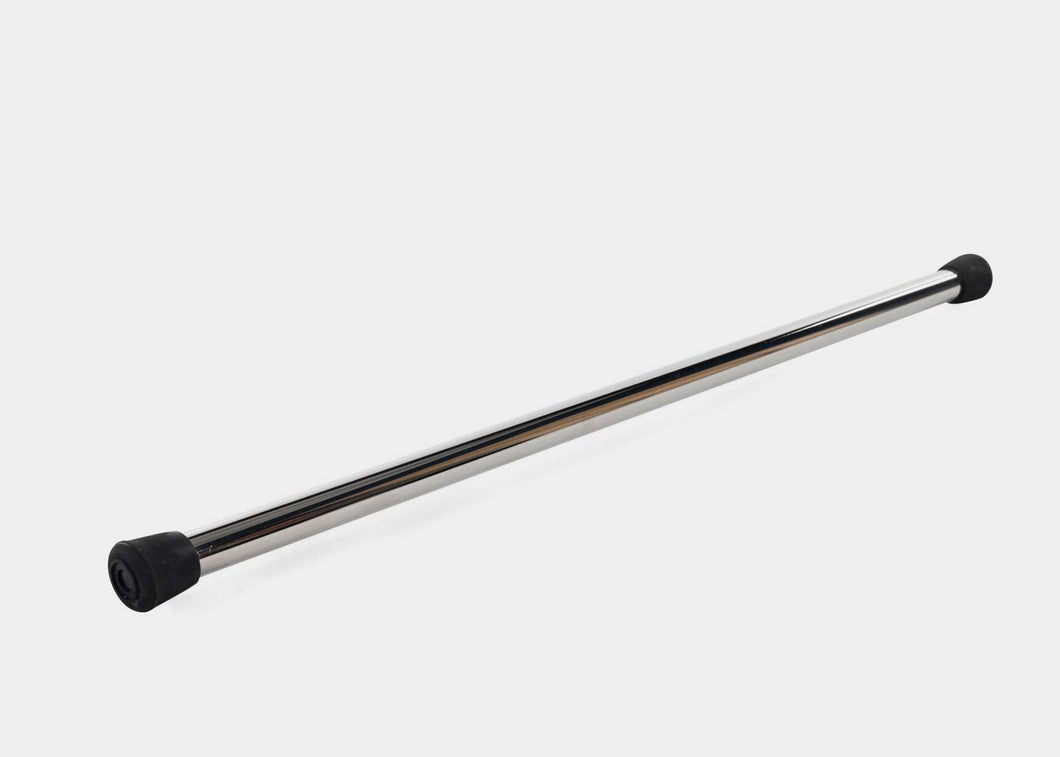 weighted metal pole with black end caps