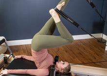 Load image into Gallery viewer, vinyl double softtouch reformer loops (pair) - on reformer - feet exercise

