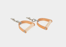 Load image into Gallery viewer, Pair of Centerline leather wood handles for grip.
