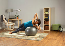 Load image into Gallery viewer, Gray Burst-Resistant Fitness Ball in-use product photo
